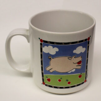 Mug with pig and apples