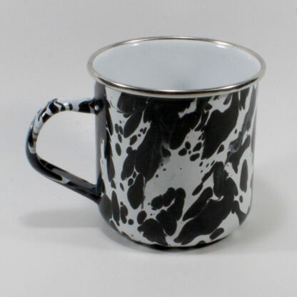 Adult Mug, Black Swirl Enamelware. The Bob Limbulohe Collection.