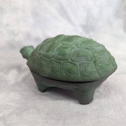 Malachite Glass Turtle Box - shown from side