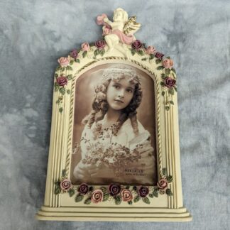 4x6 Victorian photo frame, angel and roses