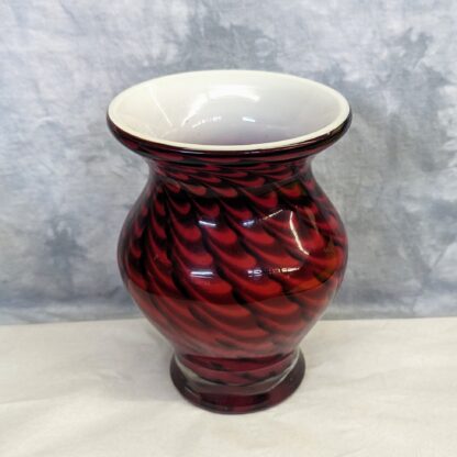 Red/Black Swirls Glass Vase